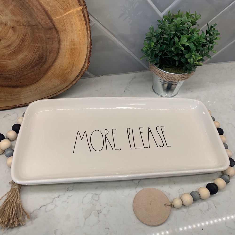 Rae Dunn MORE, PLEASE Rectangular Platter - Picture 3 of 3